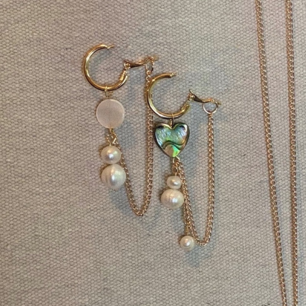 Mis matched Abalone Earrings